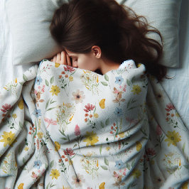 Wildblume Blumenmuster Fleecedecke