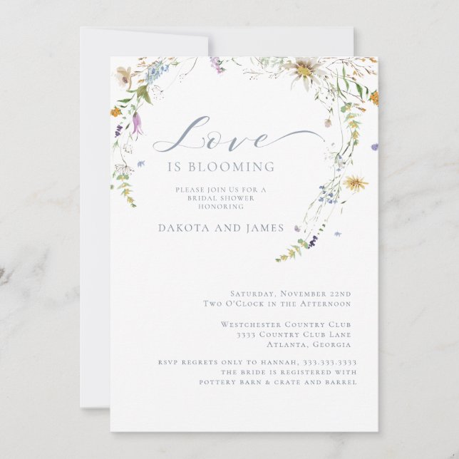 Wildblume Blumenpaare Brautparty Einladung (Vorderseite)