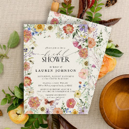 Wildblume-Blumenrahmen-Brautparty Einladung