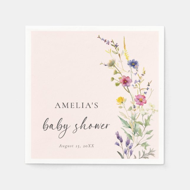 Wildblume Blumenrosa Kinderdusche Serviette (Vorderseite)