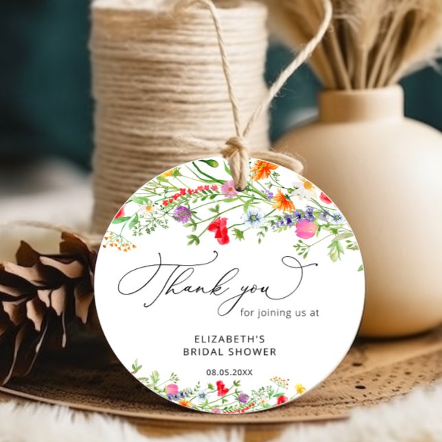 Wildblume Blumenstrauß Brautparty Geschenkanhänger (Von Creator hochgeladen)