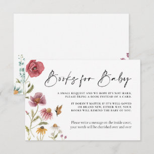 Wildblume Blush Books für Babykarte Mitteilungskarte