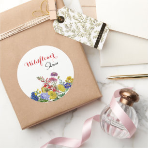 Wildblume Blütenfarbenes Brautparty Runder Aufkleber
