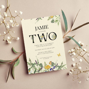 Wildblume Boho 2. Geburtstagsmädchen Einladung