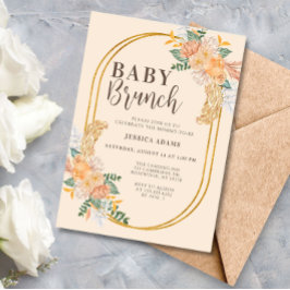 Wildblume Boho Baby Brunch Einladung