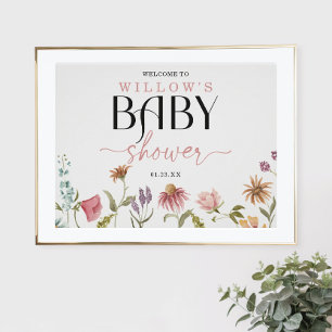 Wildblume Boho Baby Dusche Begrüßungszeichen Poster
