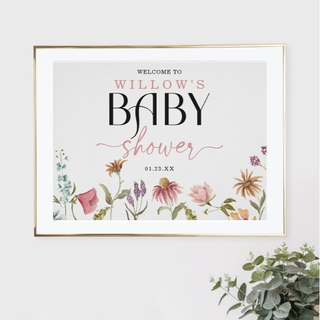 Wildblume Boho Baby Dusche Begrüßungszeichen Poster (Von Creator hochgeladen)