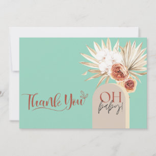 Wildblume Boho Baby Dusche Danke, Card Templat Dankeskarte