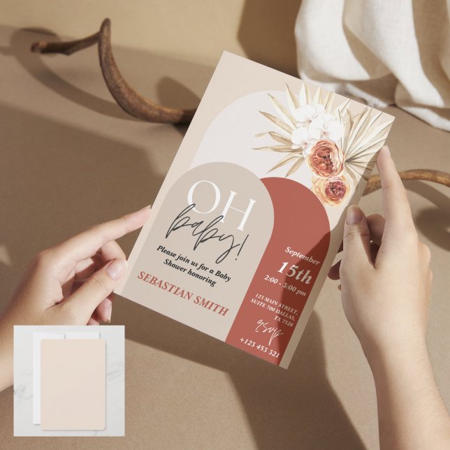 Wildblume Boho Baby Shower Invite - Gender Neutra Einladung (Wildflower Boho Baby Shower Invite - Gender Neutral Floral)