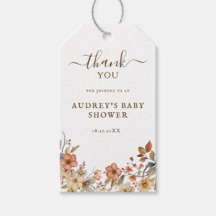 Wildblume Boho Baby Showmarke Geschenkanhänger