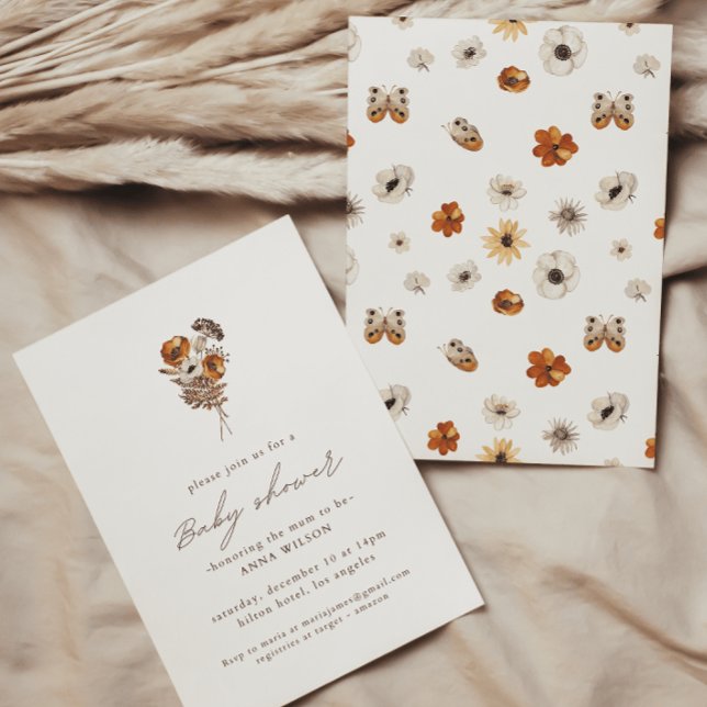 Wildblume Boho Babydusche Einladung (Von Creator hochgeladen)