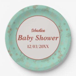 Wildblume Boho Babydusche Papiertüte Pappteller