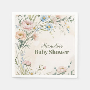 Wildblume Boho Babydusche Serviette