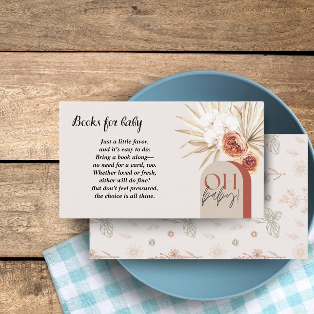 Wildblume Boho Babyduschenkarte Blumenmuster Begleitkarte (Wildflower Boho Baby Shower Enclosure Card Floral)