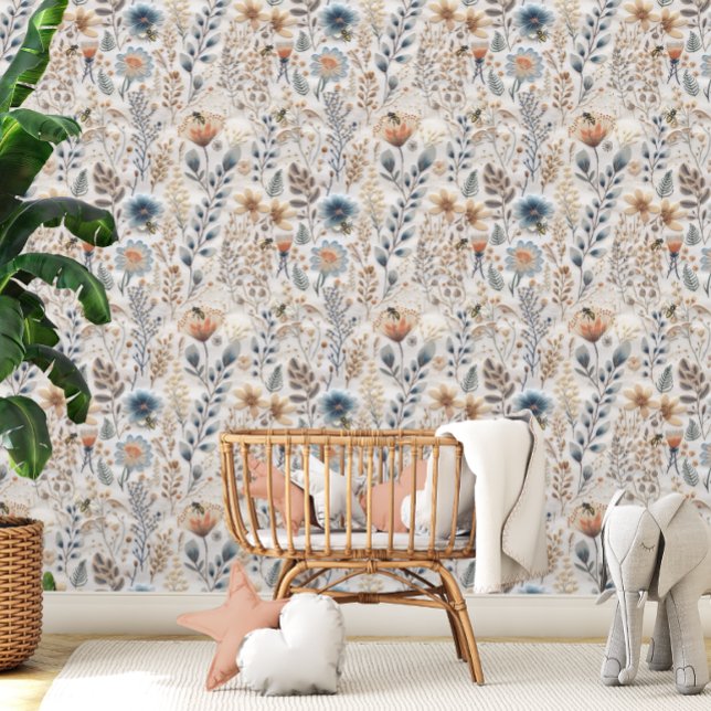 Wildblume Boho Botanische Honigbiene Tapete (Von Creator hochgeladen)