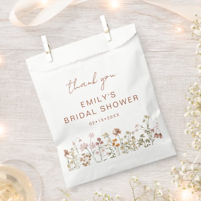 Wildblume Boho Brautparty Danke Garden Geschenktütchen (Ausgeschnitten)