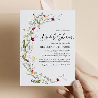 Wildblume Boho Brautparty Einladung