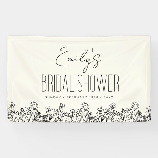 Wildblume Boho Brautparty Floral Banner (Horizontal)