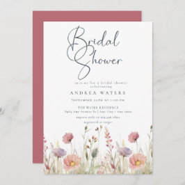 Wildblume Boho Chic Brautparty Einladung