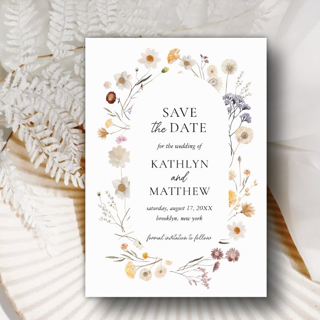 Wildblume Boho Chic Modern Whimsical Floral Save The Date (Von Creator hochgeladen)