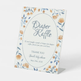 Wildblume Boho Diaper Raffle Babydusche Sockelschild