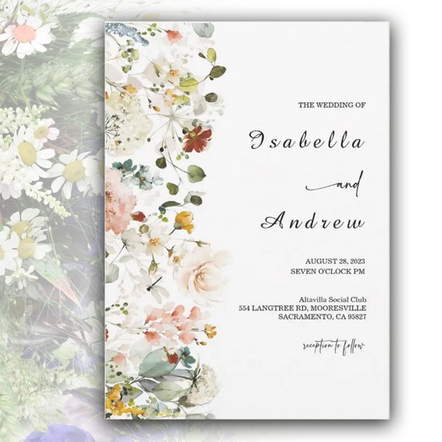Wildblume Boho Einladung zur Hochzeit (Von Creator hochgeladen)