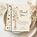 Wildblume Boho Floral Baby Dusche Danke Karte<br><div class="desc">"Danke" mit unserer kleinen Wildblume Boho Floral Baby Shower Dankeschön Card! Sind Sie bereit, Ihrer Dankbarkeit eine Touch von Natur inspiriert Charme hinzuzufügen? Schauen Sie sich nur unsere skurrile Wildblume Boho Floral Baby Shower Dankeschön Card. Diese Karte, die mit der Dynamik der Frühlings- und Sommerblüten platzt, ist mehr als nur...</div>