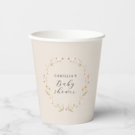 Wildblume Boho Floral Baby Dusche Pappbecher