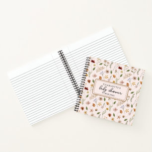 Wildblume Boho Floral Baby Showbook Notizbuch