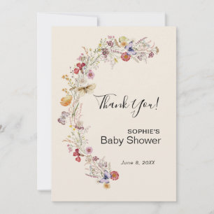 Wildblume Boho Garden Baby in Bloom Dankeskarte