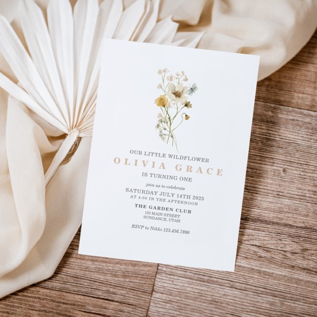 Wildblume Boho Garden Blumengarten erste Geburtsta Einladung (Von Creator hochgeladen)