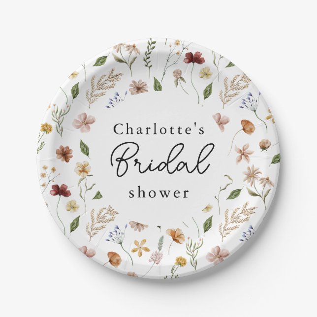 Wildblume Boho Garden Brautparty Pappteller (Vorderseite)