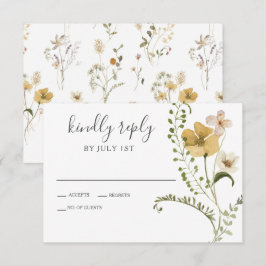 Wildblume Boho garden Floral Wedding RSVP Card