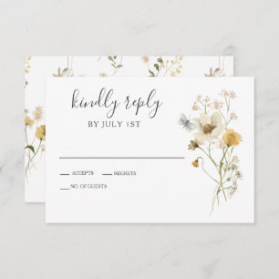Wildblume Boho garden Floral Wedding RSVP Card