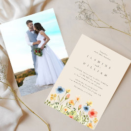 Wildblume Boho Garden Foto Hochzeit Einladung