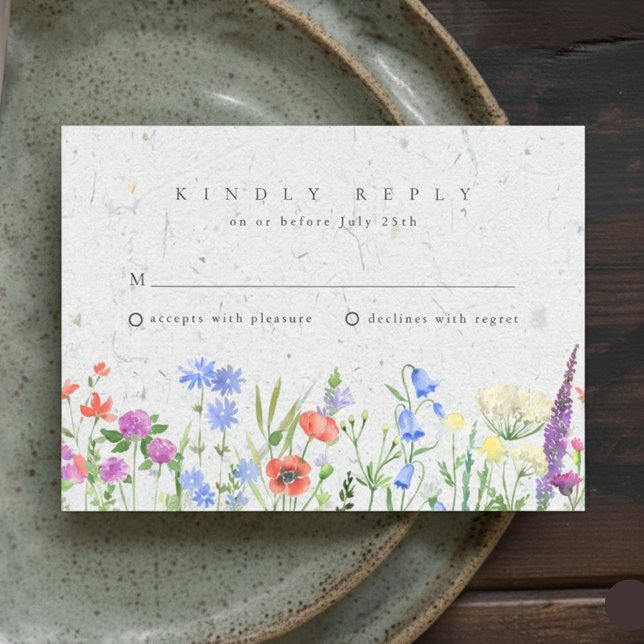 Wildblume Boho Garden Wedding UAWG RSVP Karte (Wildflower Boho Garden Wedding RSVP)