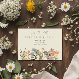 Wildblume Boho Hochzeit im Herbst Foto Save the Da Date