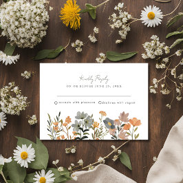 Wildblume Boho Hochzeit im Herbst UAWG RSVP Karte