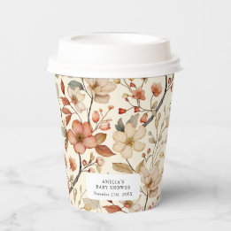 Wildblume Boho Ivory Terracotta Pappbecher