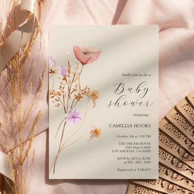 Wildblume Boho Kinderdusche Einladung (Von Creator hochgeladen)