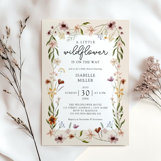 Wildblume Boho Kinderdusche Einladung (Von Creator hochgeladen)