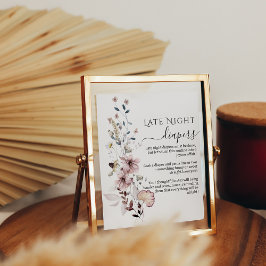 Wildblume boho Kinderdusche Spätnachtsdiape Poster