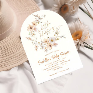 Wildblume Boho Little Blessing Babydusche Einladung