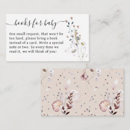 Wildblume boho minimale moderne Baby Dusche Buch Begleitkarte