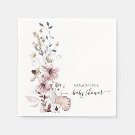 Wildblume boho minimale moderne Baby Dusche Serviette