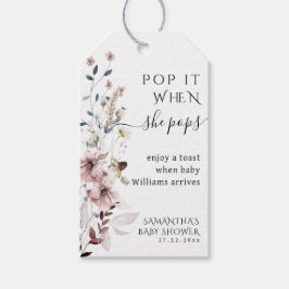 Wildblume boho moderne Baby Dusche Pop Wenn sie Geschenkanhänger