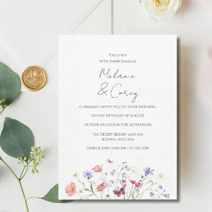 Wildblume Boho Outdoor Hochzeitseinladung Einladung