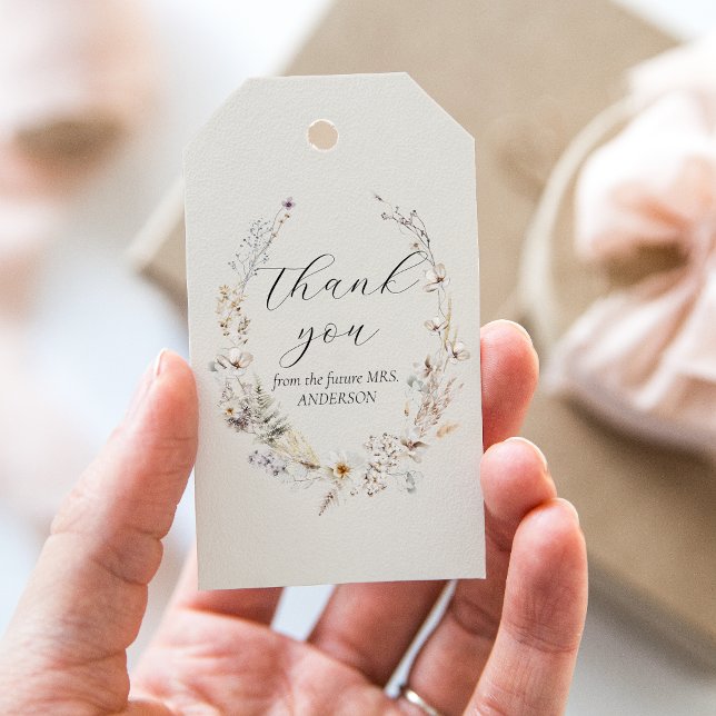 Wildblume Boho Rustic Elegantes Brautparty Geschenkanhänger (Von Creator hochgeladen)