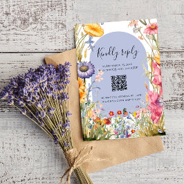 Wildblume boho schicke Blumenkranz uAwg RSVP Karte