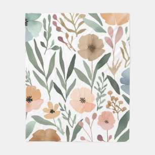 Wildblume Boho Soft Pastell Spring Fleecedecke